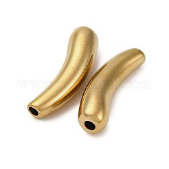 304ステンレススチールビーズ  カーブ  チューブ  イオンプレーティング（ip）  18KGP本金メッキ  20.5x6.5x6mm  穴：1.8mm&nbsp;STAS-C128-06G