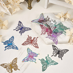48Pcs 12 Colors Spray Painted 430 & 201 Stainless Steel  Filigree Pendants&nbsp;STAS-TA0002-20