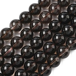 天然石スモーキークォーツビーズ連売り  ラウンド  10mm  穴：0.8mm  約38個/連  14.65インチ（37.2cm）&nbsp;G-C265-A01-10mm-01