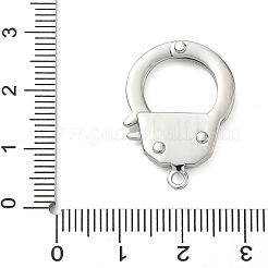 304ステンレススチール留め具  ニッケルフリー  手錠型  ステンレス鋼色  25x17.5x3mm  穴：1.8mm&nbsp;STAS-C148-04A-P