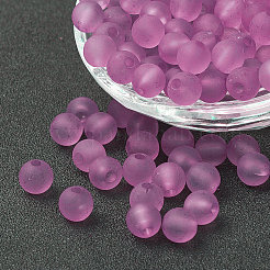 透明なアクリルビーズ  ラウンド  艶消し  スミレ  4mm  穴：1mm  約1148個/41g&nbsp;LS-X-PL704-C71