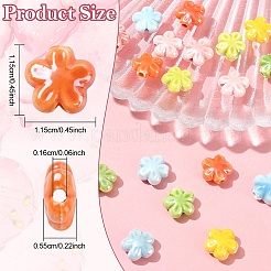 釉薬をかけた磁器ビーズ 20個  光沢のあるセラミックビーズ  花  ミックスカラー  11.5x11.5x5.5mm  穴：1.6mm&nbsp;PORC-YW0001-41
