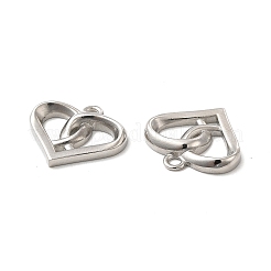 変色しない304ステンレススチールペンダント  ハートチャーム  ステンレス鋼色  15x16x2.5mm  穴：1.6mm&nbsp;STAS-F284-06P