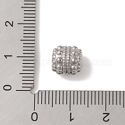 変色しない304ステンレススチールビーズ  コラム  ステンレス鋼色  8.5x8.2mm  穴：2.2mm&nbsp;STAS-Z058-03P-02