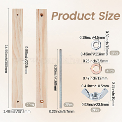 木製の本のプレスツール  製本用  長方形  バリーウッド  380x37.5x22.5mm&nbsp;DIY-GF0014-13