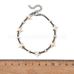 Natural Pyrite & Synthetic Turquoise Beaded Bracelets for Women&nbsp;BJEW-JB14068