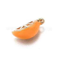 合金エナメルチャーム  オレンジチャーム  ゴールドカラー  オレンジ  14.5x7.5x6mm  穴：1.5mm&nbsp;ENAM-D303-03G-02