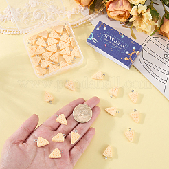 40個のレジンペンダント  プラチナアイアンペグベイル付き  模造食品  チーズ  ナバホホワイト  20x13.5x5mm  穴：2mm&nbsp;RESI-SC0006-88