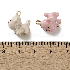 合金エナメルチャーム  犬のチャーム  ゴールドカラー  ミックスカラー  16.5x13x14.5mm  穴：1.4mm&nbsp;FIND-Z117-14G