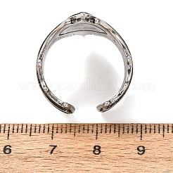 ゴシック亜鉛合金カフオープンリング  ブラック  内径：15~20mm&nbsp;FS-WG2FCB4-02