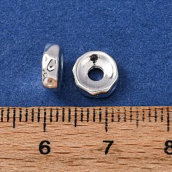 合金ビーズ  フラットラウンド  長持ちメッキ  ラックめっき  銀  8x3mm  穴：2mm&nbsp;FIND-C092-04S