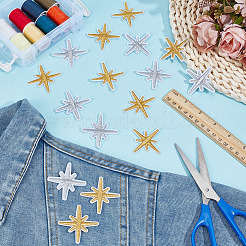 120Pcs 2 Colors Computerized Embroidery Cloth Iron on/Sew on Patches&nbsp;DIY-MA0006-80