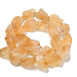 ラフ原石の天然シトリンビーズ連売り  ナゲット  14~24x10~20mm  穴：1mm  16.5インチ（41.9cm）&nbsp;G-K202-17B