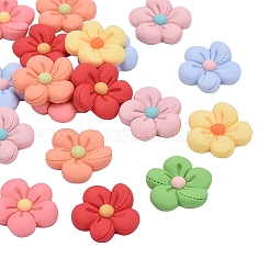 35Pcs 7 Colors Resin Frosted Cabochons&nbsp;CRES-CJ0001-24