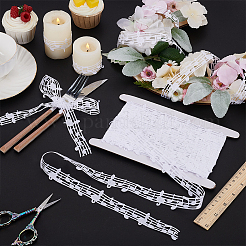 20 Yards Polyester Musical Note Lace Trim&nbsp;OCOR-FG0002-83C