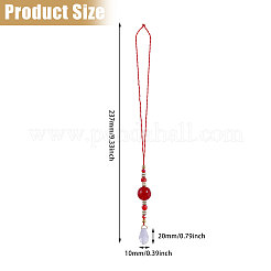Brass & Glass & Natural Malaysia Jade Pendant Decoration&nbsp;HJEW-CA00065