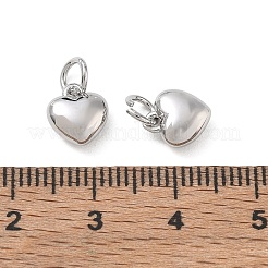 シーグレース真鍮チャーム  ハートチャーム  ニッケルフリー  プラチナ  8.5x7.5x4mm  穴：3.5mm&nbsp;XGRQ7H232-967P