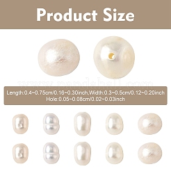 天然養殖淡水真珠ビーズ10個  ライス  貝殻色  4~7.5x3~4mm  穴：0.6mm&nbsp;PEAR-YW0001-39