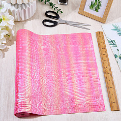 クロコダイル柄PUレザー生地  クラフト用品  淡いバイオレットレッド  1350x298x1mm&nbsp;DIY-WH20062-47D