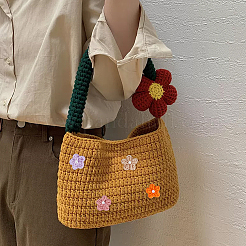 28 個 14 色手作り織衣装アクセサリー  プラスチック製の模造パールビーズ付き  花  ミックスカラー  26~31x28~32x9~12mm  2個/カラー&nbsp;AJEW-FG0002-53