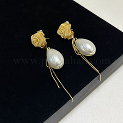 Alloy & Imitation Pearl Stud Dangle Earrings for Women&nbsp;WG4C821-01