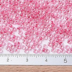 MIYUKIラウンドロカイユビーズ  日本製シードビーズ  （rr208)カーネーションピンク裏地クリスタル  11/0  2x1.3mm  穴：0.8mm  約5500個/50g&nbsp;SEED-X0054-RR0208