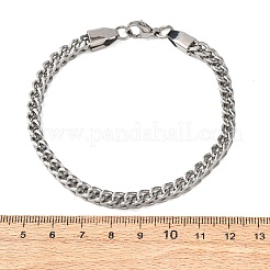 304 Stainless Steel Curb Chain Bracelets for Women Men&nbsp;BJEW-F529-07P