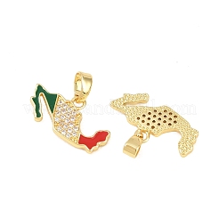 Brass Micro Pave Clear Cubic Zirconia Pendants&nbsp;KK-F931-22A-G