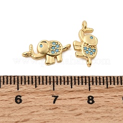 Brass Micro Pave Cubic Zirconia Links&nbsp;ZIRC-E124-15G