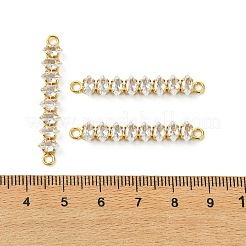 SHEGRACE Brass Pave Clear Cubic Zirconia Connector Charms&nbsp;XGRQ3P401-642G