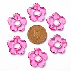 透明なアクリルビーズフレーム  花  カメリア  19x20x3.5mm  穴：1.6mm  内径：6.5mm  約632個/500g&nbsp;TACR-S154-29B-82