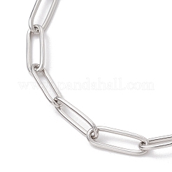 304 Stainless Steel Paperclip Chains Charm Bracelets for Women&nbsp;BJEW-JB11950-02