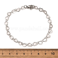 Tarnish Resistant 304 Stailess Steel Heart Link Bracelets&nbsp;BJEW-N280-04