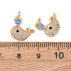 Brass Micro Pave Cubic Zirconia Charms&nbsp;KK-C143-41A-G