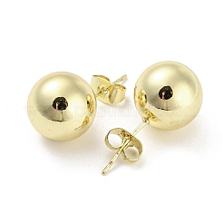 真鍮製スタンドピアス  丸いボール  18KGP本金メッキ  24x12mm&nbsp;EJEW-I300-04B-G