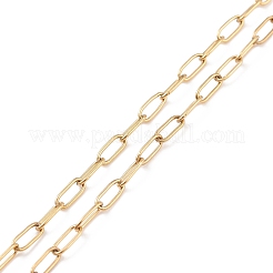 304ステンレススチールペーパークリップチェーンネックレス女性用  ゴールドカラー  17.44インチ（44.3cm）&nbsp;NJEW-JN03897