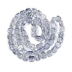 電気メッキガラスビーズセット  プラム  ライトスチールブルー  10x10x6mm  穴：0.9mm  約64~66個/連  24.69~25.87''（62.72~64.68センチメートル）&nbsp;EGLA-T021-06I