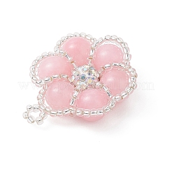 Dyed Natural Mashan Jade Beaded Pendants&nbsp;PALLOY-MZ01188-02