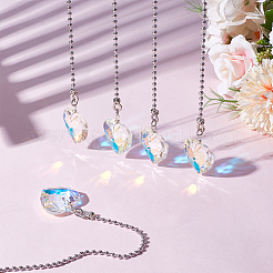 8Pcs Heart Glass Charms Ceiling Fan Pull Chain Extenders&nbsp;HJEW-NB00241