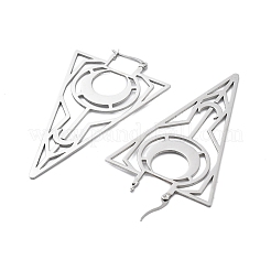 304ステンレススチール製トライアングルフープピアス  ステンレス鋼色  68x40x1mm&nbsp;EJEW-M031-01P