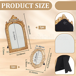 2Pcs 2 Styles Goldenrod Photo Frame Resin Finger Ring Organizer Holder with Velvet Mat&nbsp;RDIS-JOY0001-01