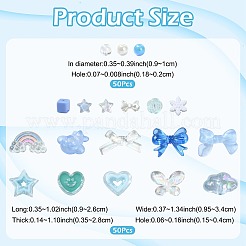 100Pcs 19 Styles Transparent Acrylic Beads&nbsp;MACR-FS0002-34