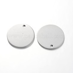 Tarnish Resistant Flat Round 201 Stainless Steel Blank Stapmping Tag Pendants&nbsp;STAS-L166-08
