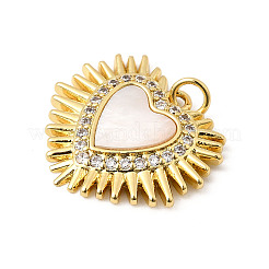 Brass Micro Pave Cubic Zirconia Pendants&nbsp;KK-K302-20E-G