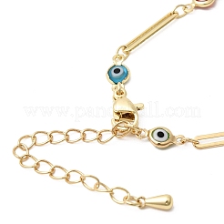 Brass Acrylic Colorful Evil Eye Link Chain Bracelet Making&nbsp;MAK-K024-18G