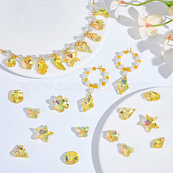 60Pcs 15 Colors UV Plating Glass Pendants&nbsp;GLAA-PH0003-89