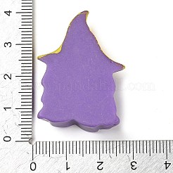 魔女の帽子をかぶった幽霊 ハロウィーン 不透明樹脂 デコデン カボション  ハロウィーンジュエリークラフト  パープル  35.5x26.5x9.5mm&nbsp;RESI-R446-02F