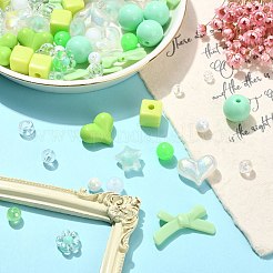 約 150 個 DIY アクリル & プラスチックビーズジュエリー作成検索キット  ライム  5.5~34x6~20x5.5~12.5mm  穴：1.3~3.7mm&nbsp;DIY-CJ0002-33