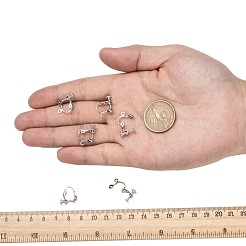 真鍮製ネジ式クリップイヤリングパーツ  スパイラルイヤークリップ  穴開けないイヤリング  カン付き  プラチナカラー  ニッケルフリー  約13.5 mm幅  長さ17mm  厚さ5mm  穴：約1.2mm&nbsp;EC143-NF