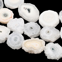 天然ひまわりのドゥルージー瑪瑙スライスビーズ連売り  ナゲット  13~23x14~21x6~8mm  穴：1.4mm  約23~24個/連  15.83''~16.34''（40.2~41.5センチメートル）&nbsp;G-K381-A01